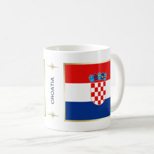 Café Bandera de Croacia + Taza del mapa
