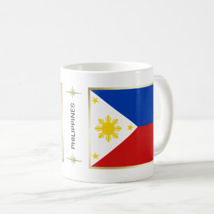Café Bandera de Filipinas + Taza del mapa