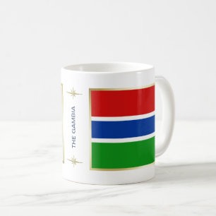 Café Bandera de Gambia + Taza del mapa