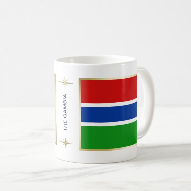 Café Bandera de Gambia + Taza del mapa (Anverso derecho)