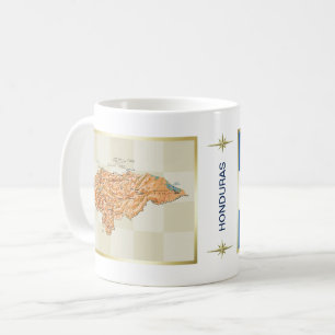 Café Bandera de Honduras + Taza del mapa