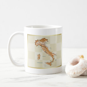 Café Bandera de Italia + Taza del mapa