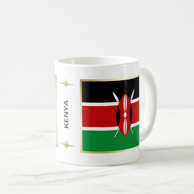 Café Bandera de Kenia + Taza del mapa (Anverso derecho)