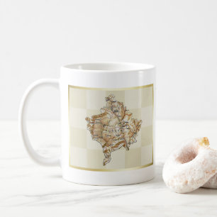Café Bandera de Kosovo + Taza del mapa
