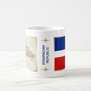 Café Bandera de la República Dominicana + Taza del map