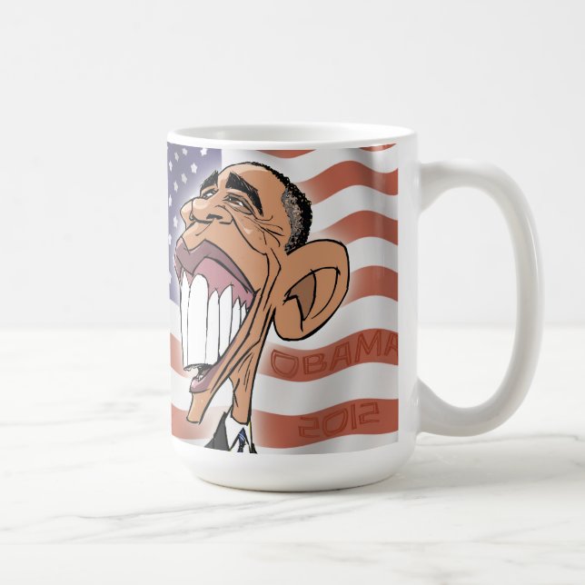 Café Bandera de la taza del dibujo animado de Barack (Derecha)