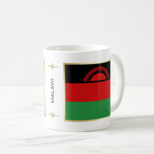 Café Bandera de Malawi + Taza del mapa