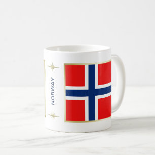 Café Bandera de Noruega + Taza del mapa
