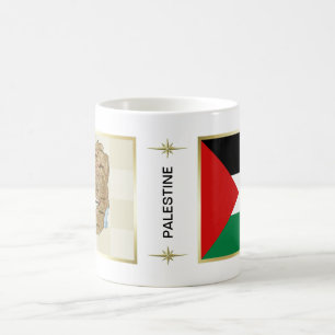 Café Bandera de Palestina + Taza del mapa