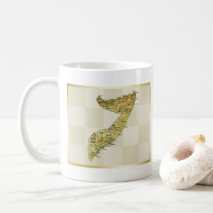 Café Bandera de Somalia + Taza del mapa