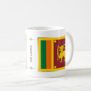 Café Bandera de Sri Lanka + Taza del mapa