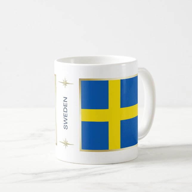 Café Bandera de Suecia + Taza del mapa (Anverso derecho)