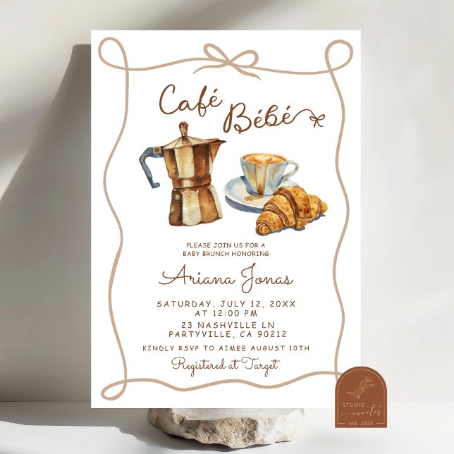 Cafe Bebe Baby Brunch Invitación a la ducha (Subido por el creador)