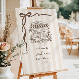 Cafe Bebe Brunch Whimsical Bow Baby Shower Welcome
