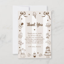 Café Bébé Francés Agradecimiento de Baby Shower Di
