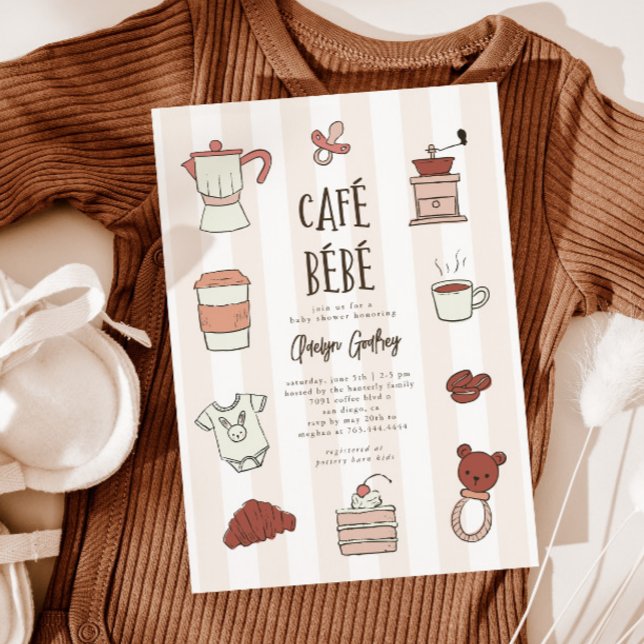 Cafe Bebe Invitación a Baby Shower neutral de géne (Subido por el creador)