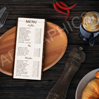 Café, bebidas y menú de té personalizado