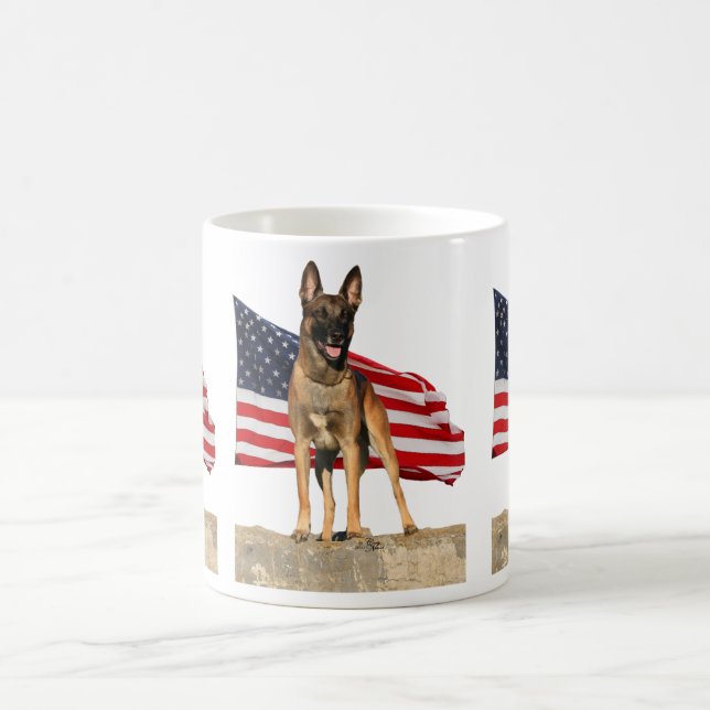 Café Belga Malinois y taza de la bandera (Centro)
