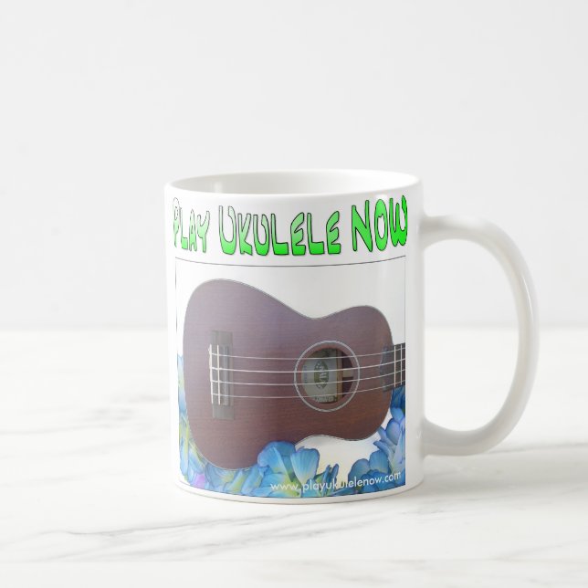 Café Blanco de 11 onzas del juego del ukulele taza (Derecha)