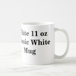 Café Blanco taza blanca clásica de 11 onzas