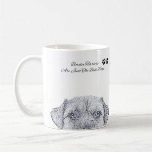 Café Bosquejo del perro de Terrier de frontera, taza