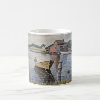 Café Bote de remos en la taza del lago