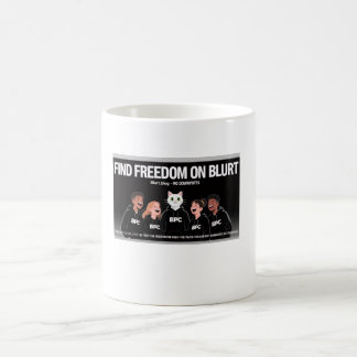 Café Buscar libertad en la taza de borrón