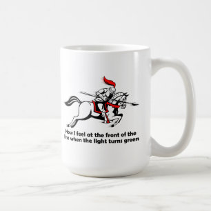 Café Caballero de la Luz Verde Taza Divertida