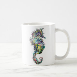 Café Caballo de mar, de pintura original, taza de cabal