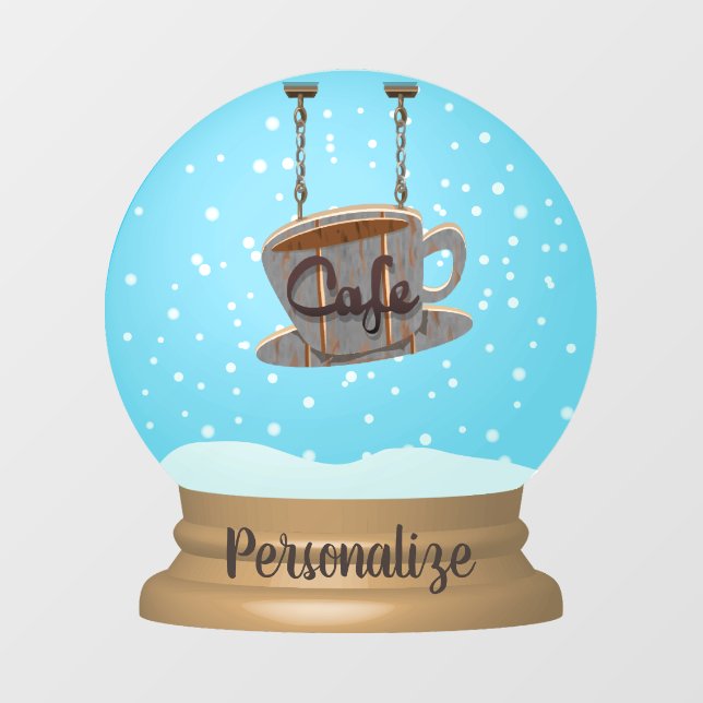 Cafe cafetera señal de nieve lazo de ventana de ni (Hoja)