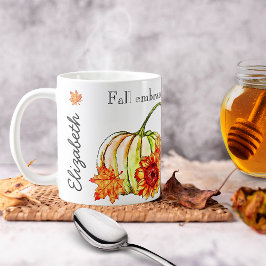Café Calabaza de color sobre la taza de citas en negro 