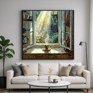 Café caliente - Estilo de arte Painterly Sill Life