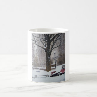 Café Calles de Chicago en una taza del día de invierno