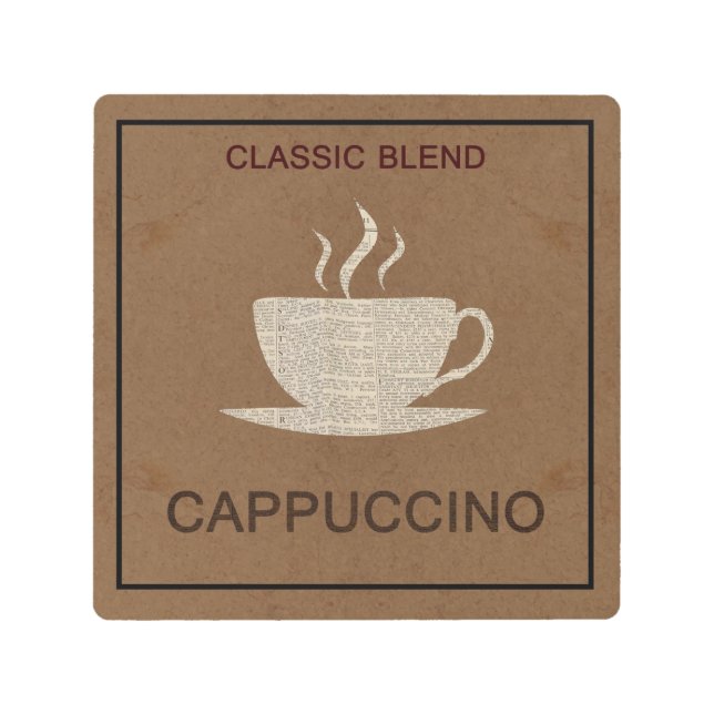 Café cappucccino arte mural Metalizado (Anverso)