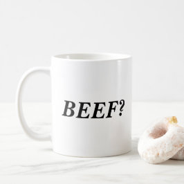 Café ¿CARNE DE VACA? taza de la palabra