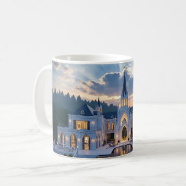 Café Castillo Gótico al Anochecer – Diseño de Taza de N