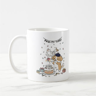 Café Celebración de Cumpleaños de Perro Adorable Taza d
