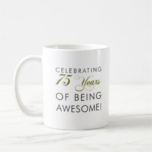 Café Celebrando 75 años de ser taza impresionante