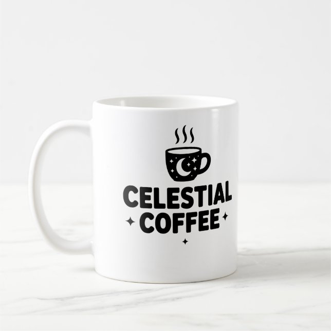 Café Celestial Mug - Copa Cósmica de la Luna y las (Izquierda)