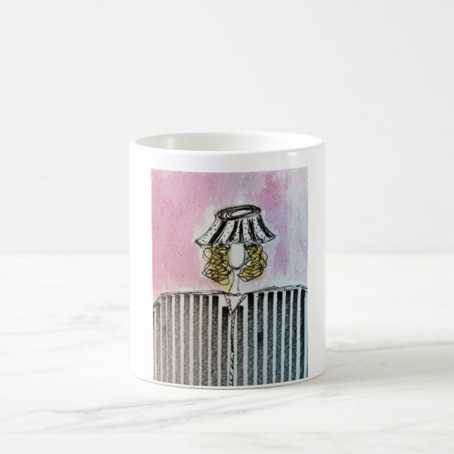 Café chica con taza de pantalla de lámpara (Centro)