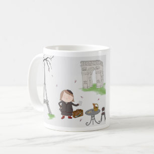 Café Chica en la taza de París