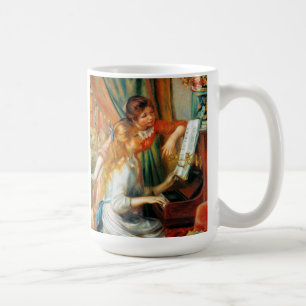 Café Chicas de Renoir en la taza del piano