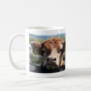 Café Chin para arriba, taza de la vaca