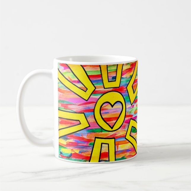 Café Cielo arcoiris en taza de arte de Tamara Diaz  (Izquierda)