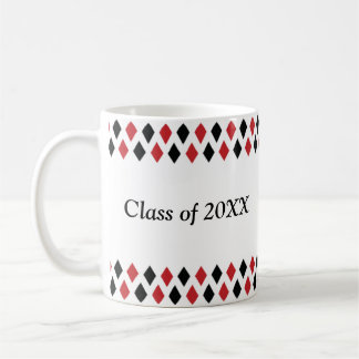 Café Clase personalizada Argyle roja y negra de taza