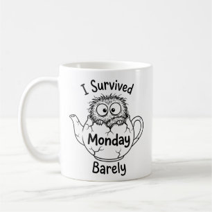 Café Clásico Humor de Supervivencia Lunes en Taza