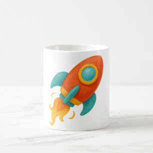 Café Cohete colorido - Diseño de taza de espacio acuáti