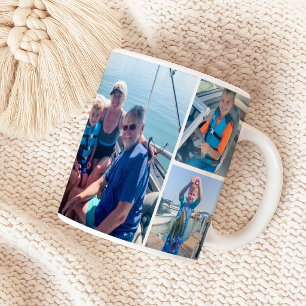 Café Colage de fotos de abuelo y nietos en taza