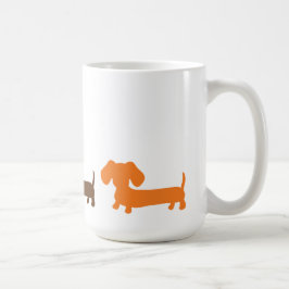 Café Colores terrosos de Brown de la taza del Dachshund