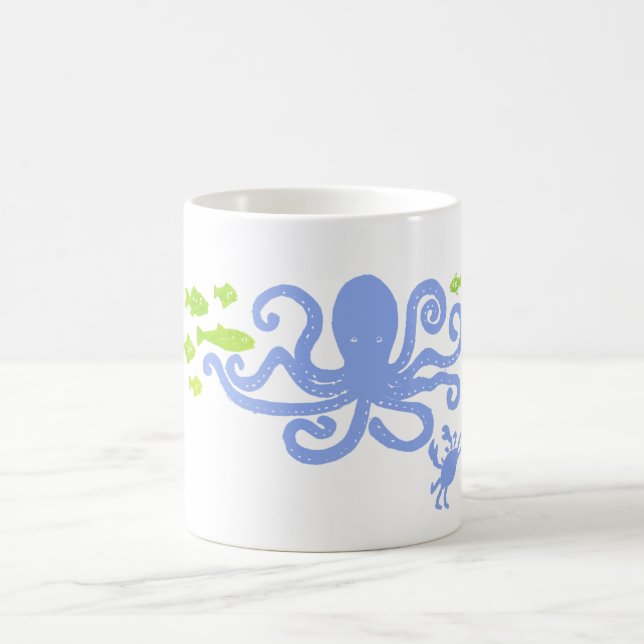 Café COMO pulpo del azul de la taza (Centro)